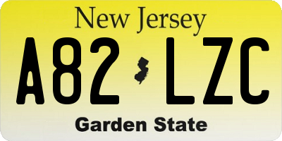 NJ license plate A82LZC
