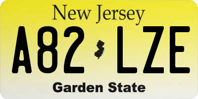 NJ license plate A82LZE
