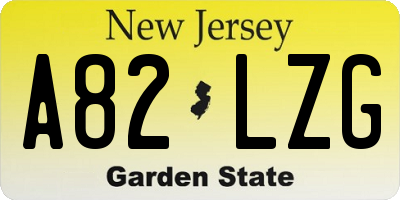 NJ license plate A82LZG
