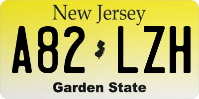 NJ license plate A82LZH