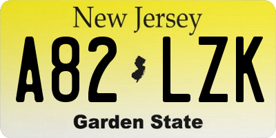 NJ license plate A82LZK