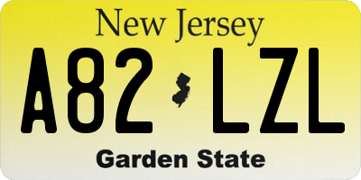NJ license plate A82LZL