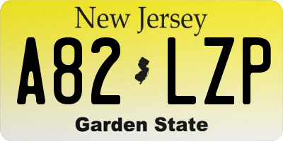 NJ license plate A82LZP
