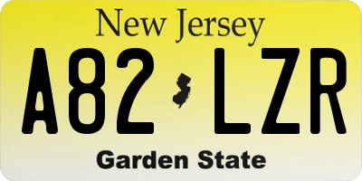 NJ license plate A82LZR