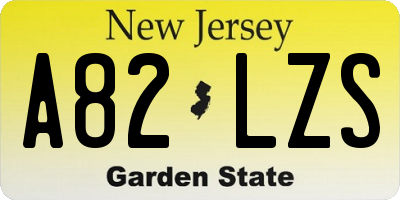 NJ license plate A82LZS