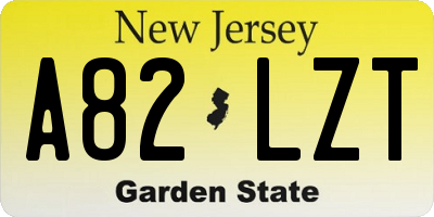 NJ license plate A82LZT
