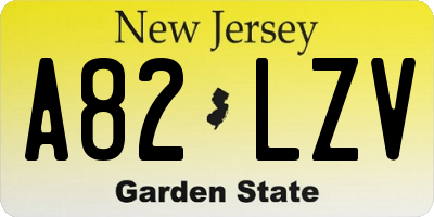 NJ license plate A82LZV