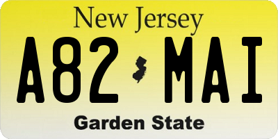 NJ license plate A82MAI