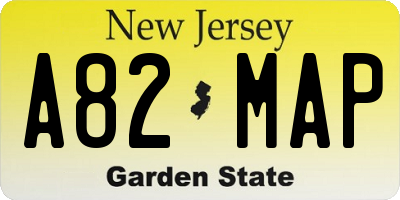 NJ license plate A82MAP