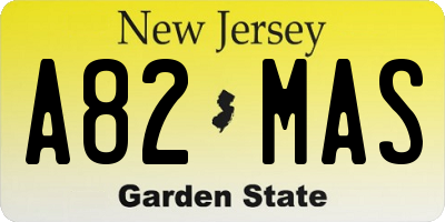 NJ license plate A82MAS