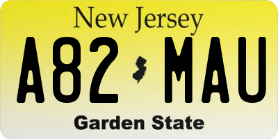 NJ license plate A82MAU