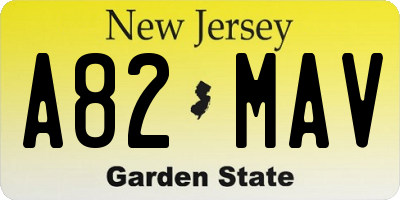 NJ license plate A82MAV