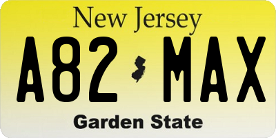 NJ license plate A82MAX