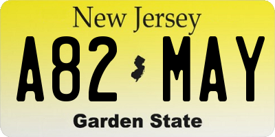 NJ license plate A82MAY
