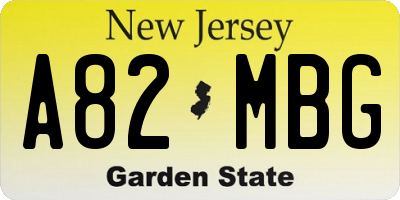 NJ license plate A82MBG