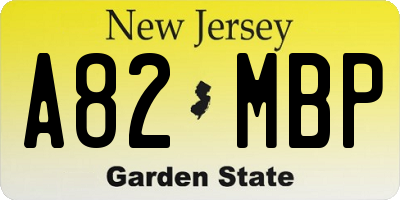 NJ license plate A82MBP