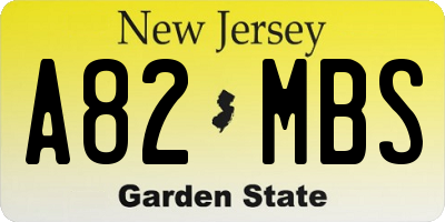 NJ license plate A82MBS