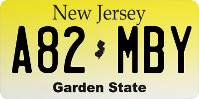 NJ license plate A82MBY