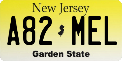 NJ license plate A82MEL