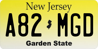NJ license plate A82MGD