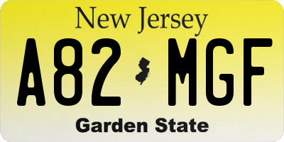 NJ license plate A82MGF
