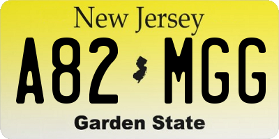NJ license plate A82MGG