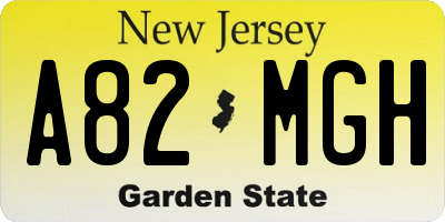 NJ license plate A82MGH
