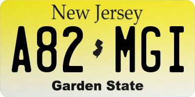 NJ license plate A82MGI