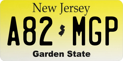 NJ license plate A82MGP