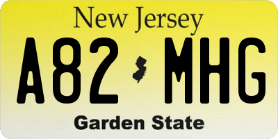 NJ license plate A82MHG