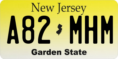 NJ license plate A82MHM