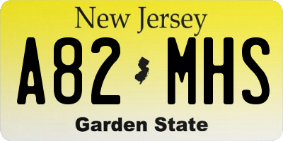 NJ license plate A82MHS