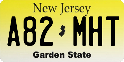 NJ license plate A82MHT