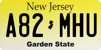NJ license plate A82MHU