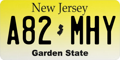 NJ license plate A82MHY