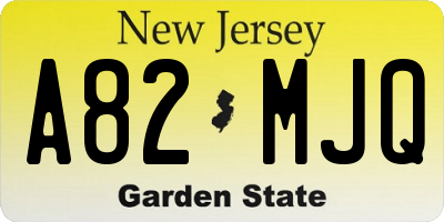 NJ license plate A82MJQ