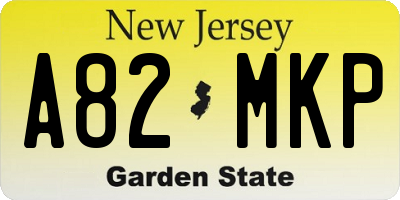 NJ license plate A82MKP