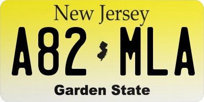NJ license plate A82MLA