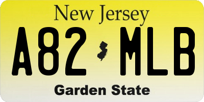 NJ license plate A82MLB