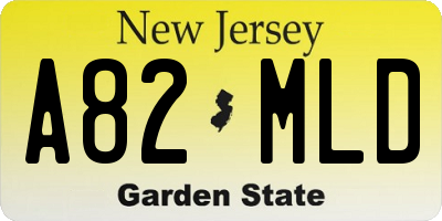 NJ license plate A82MLD