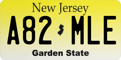 NJ license plate A82MLE