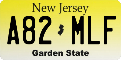 NJ license plate A82MLF