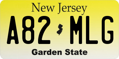 NJ license plate A82MLG