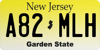 NJ license plate A82MLH