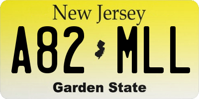 NJ license plate A82MLL