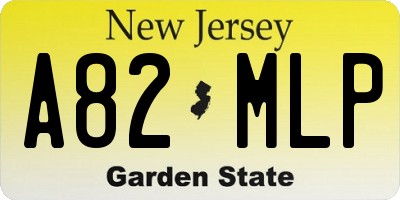 NJ license plate A82MLP