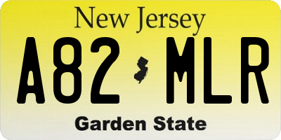 NJ license plate A82MLR