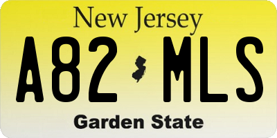 NJ license plate A82MLS