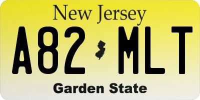 NJ license plate A82MLT