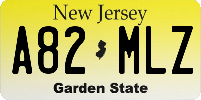 NJ license plate A82MLZ